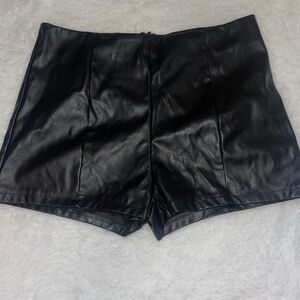 Leather booty shorts